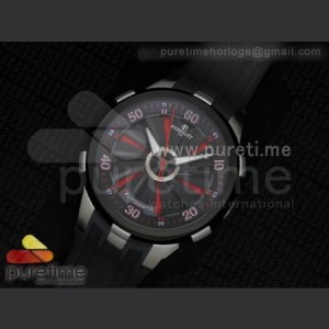 Perrelet Turbine 44mm SS Black And Red Rotating Dial on Black Rubber Strap A23J sku7496
