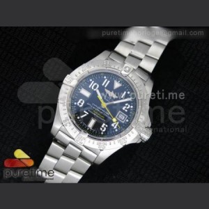 Breitling Avenger Seawolf 44mm SS Black Dial with Yellow Second Hand and Roman Markers on SS Bracelet A2834 sku0623