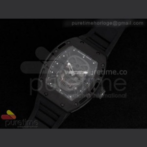 Richard Mille RM 052 Skull PVD Watch Black Dial on Black Rubber Strap 6T51 sku5645