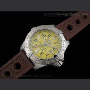 Breitling Avenger Seawolf Yellow Dial on Brown OR Strap sku1026