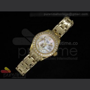 Rolex DateJust 28mm Goldust Dream RG White MOP Dial Diamond Bezel on Bracelet sku4849