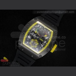 Richard Mille RM036 PVD And Yellow on Rubber Strap A23J sku5633