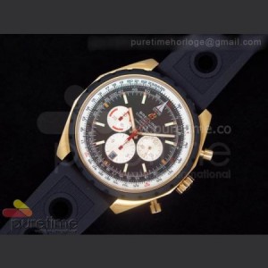 Breitling Chronomatic 49 RG Brown Dial on OR Rubber Strap A7750 sku0802