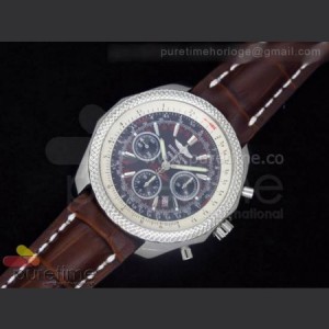 Breitling Bentley Motors 2009 SS Black Dial on Brown Leather Strap A7750 sku0659