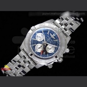 Breitling Chronomat B01 GMT SS Black Dial on Bracelet A7750 sku0730