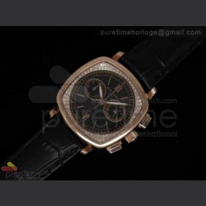 Patek Philippe Ladies Complicated Watches 7071 RG Quartz Black on Black Strap sku7456