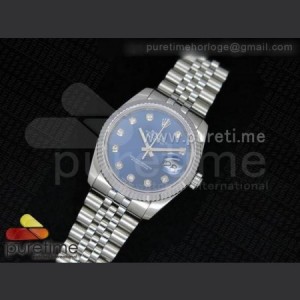 Rolex DateJust 116234 SS Blue Dial Diamond Markers on SS Bracelet SA3135 sku4809