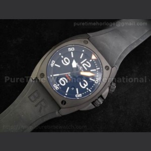 Bell Ross BR 02 Carbon Finish A2813 on Rubber Strap sku0464