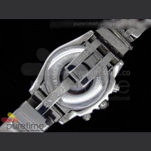 Breitling Chronomat B01 GMT SS Black Dial Diamond Bezel on Bracelet A7750 sku0727