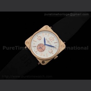 Bell Ross BRS Rose Gold White Dial RG Markers sku0480
