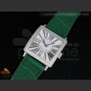 Franck Muller Master Square RG Diamond Dial on Green Leather Strap A2824 sku2240