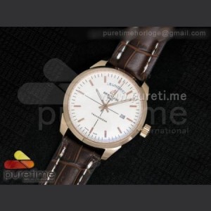 Breitling TransOcean RG White Dial on Brown Leather Strap A2824 sku0952