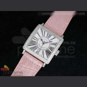 Franck Muller Master Square SS Diamond Dial on Pink Leather Strap A2824 sku2251