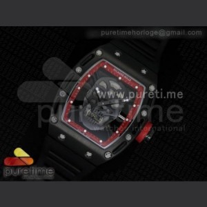 Richard Mille RM 052 Skull Watch Red PVD Skull Dial on Black Rubber Strap Jap Quartz sku5644