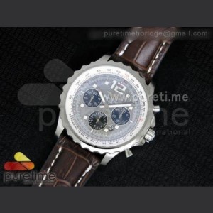 Breitling Chronospace Automatic 47mm SS Gray Dial on Brown Leather Strap A7750 sku0806
