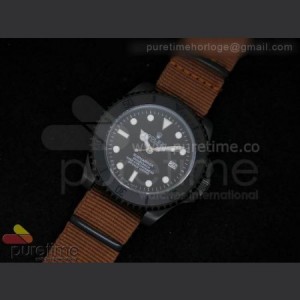 Rolex Projext X Stealth Submariner PVD Black Dial on Brown Nylon Strap A2836 sku5021