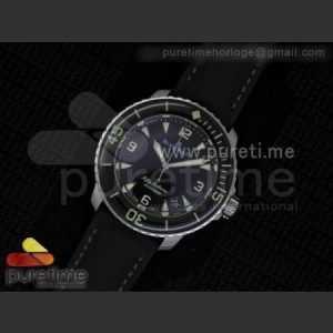 Blancpain Pre View Fifty Fathoms Noob Best Edition SS Black Dial on Sail canvas Strap A2836 sku0523