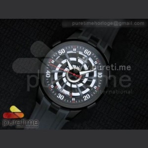 Perrelet Turbine 44mm PVD Black And White Rotating Dial on Black Rubber Strap A23J sku7502