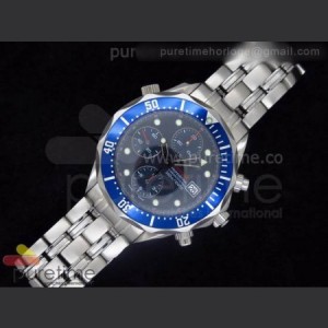 Omega Seamaster Chrono Diver SS Blue Dial on Bracelet A7750 sku6378