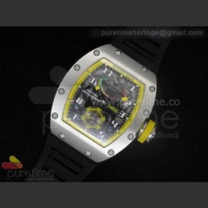 Richard Mille RM036 SS And Yellow on Rubber Strap A23J sku5643