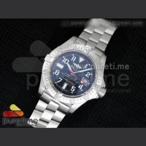 Breitling Avenger Seawolf 44mm SS Black Dial with Red Second Hand and Roman Markers on SS Bracelet A2834 sku0616