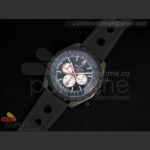 Breitling Chronomatic 49mm PVD Black Dial with White Subdials on OR Rubber Strap A7750 sku0817