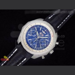 Breitling Bentley 675 2010 SS Blue Dial on Black Leather Strap A7750 sku0646