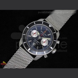 Breitling SuperOcean Heritage Chrono 125th Limited Edition SS Black Dial on Mesh Bracelet sku0923