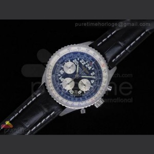 Breitling Navitimer Cosmonaute SS Case Grey Dial Black Leather Dial A7750 sku1128