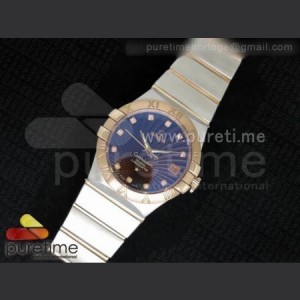 Omega Constellation 35mm SS Brown Textured Dial Diamonds Markers on SS And RG Bracelet A23J sku6195