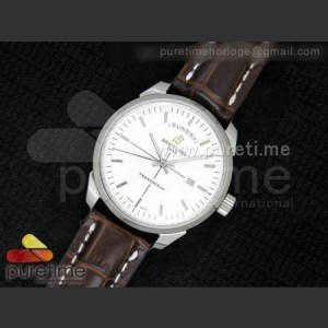 Breitling TransOcean SS 44mm White Dial on Brown Leather Strap A2824 sku0964