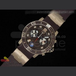 ULYSSE NARDIN Maxi Marine Diver Chronograph RG Brown Dial on Brown Rubber Strap Jap Quartz sku4046