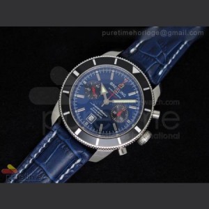 Breitling SuperOcean Heritage Chrono 125th Limited Edition SS Blue And Black Dial on Blue Leather Strap sku0932