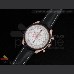 Breitling Chronomatic 49mm RG White Dial with White Subdials on OR Rubber Strap A7750 sku0821