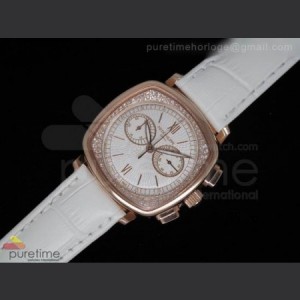 Patek Philippe Ladies Complicated Watches 7071 RG Quartz White on White Strap sku7465