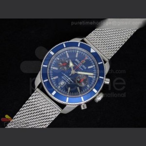 Breitling SuperOcean Heritage Chrono 125th Limited Edition SS Blue Dial on Mesh Bracelet sku0930