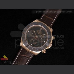 Rolex Daytona 116515 Brown Dial on Brown Leather Strap A7750 sku4903