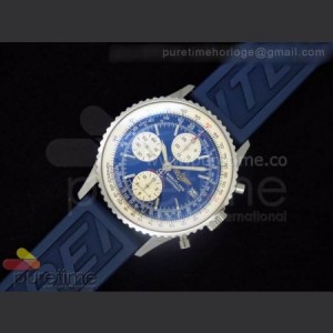 Breitling Navitimer Fighters Special Edition SS Blue Dial on Blue Rubber Strap A7750 sku0865