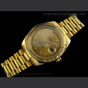Rolex Day Date II Yellow Gold Gold Stick Dial A3156 Best Edition sku5238