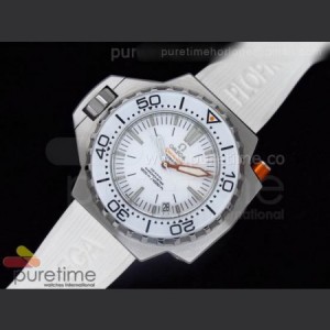Omega Seamaster Ploprof 1200M White Dial Ultimate Edition on White Rubber Strap A2824 sku6422