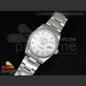 Rolex DateJust 116201 SS Silver Dial Diamonds Markers on SS Bracelet SA3135 sku4820