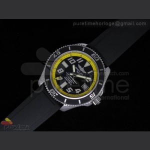 Breitling BEZ SuperOcean 42mm Yellow Ultimate Edition on Diver Pro Rubber Strap sku0694