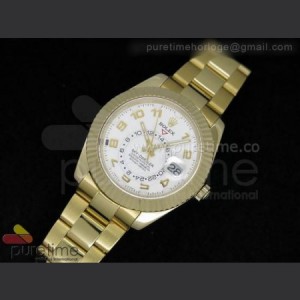 Rolex Sky Dweller 326938 YG White Dial on YG Bracelet A21J sku5074